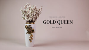 Gold Queen Ceramic Vase