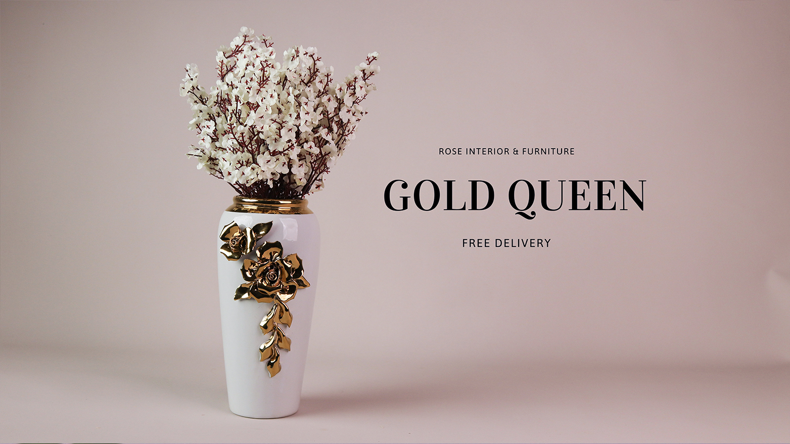 Gold Queen Ceramic Vase