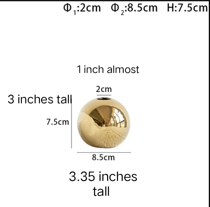 Dome Of Gold Ceramic Trio Vase Set With Flowers - Image 9