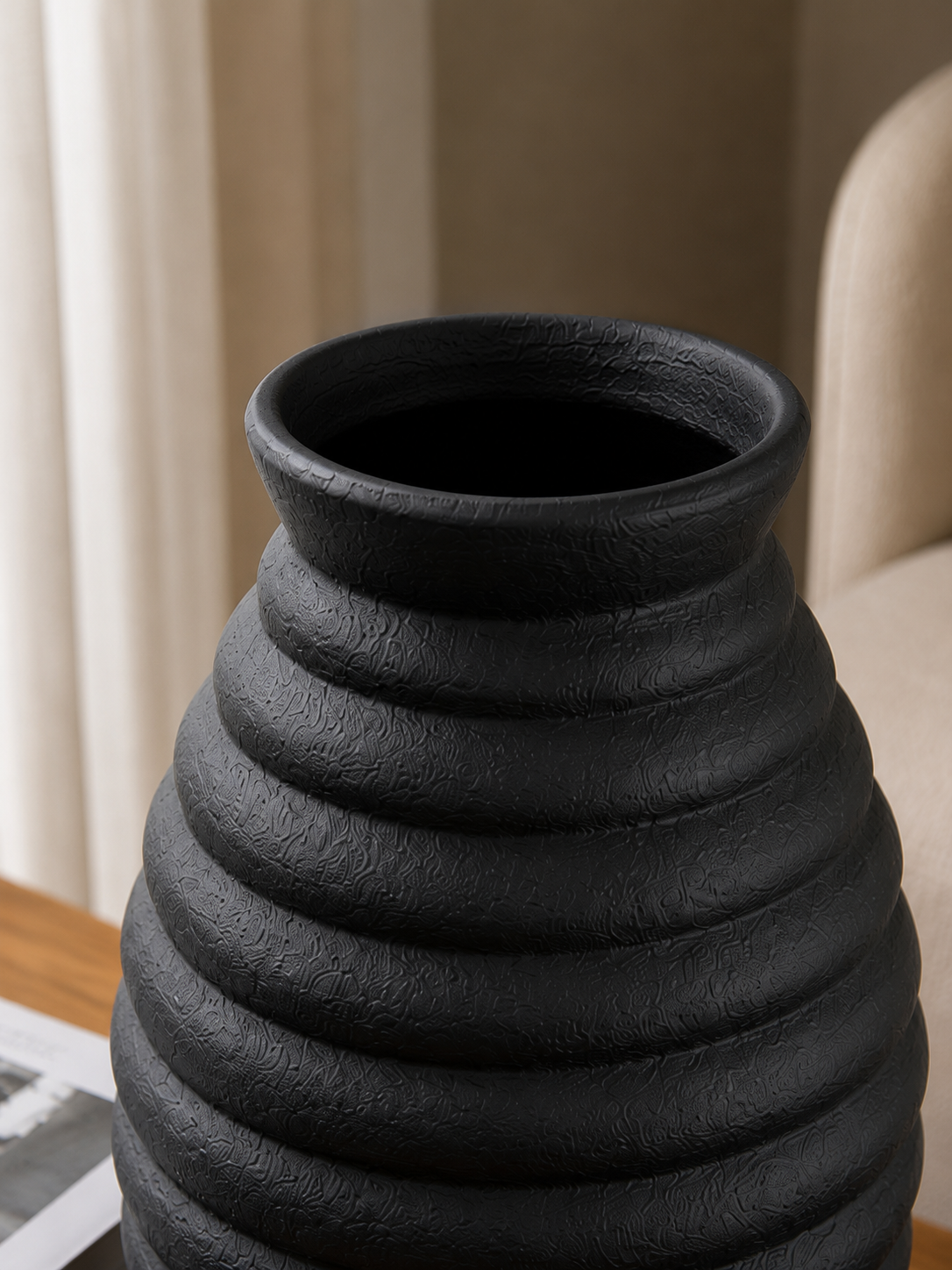 Black Waves Ceramic Vase - Image 6